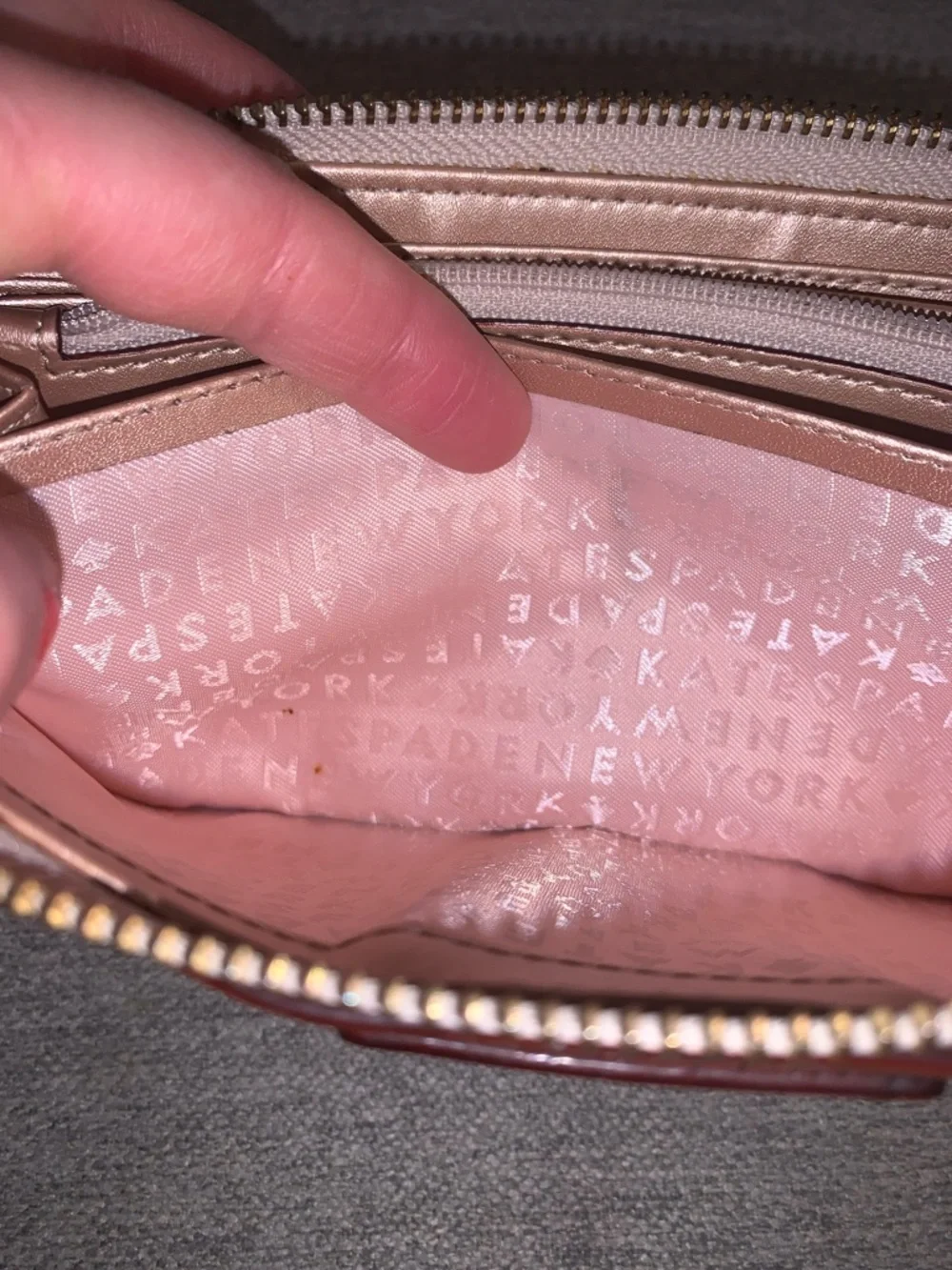 Kate Spade New York Wellesley Neda Metallic Rose Gold Leather Long Zip Wallet - Picture 15 of 16